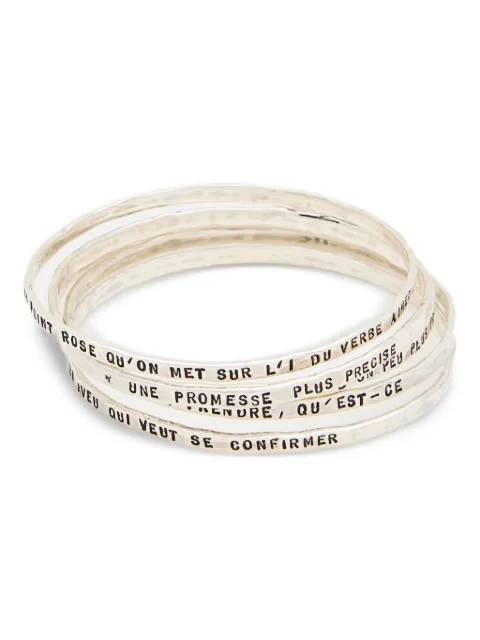 Thoraval silver inscription bangle bracelet