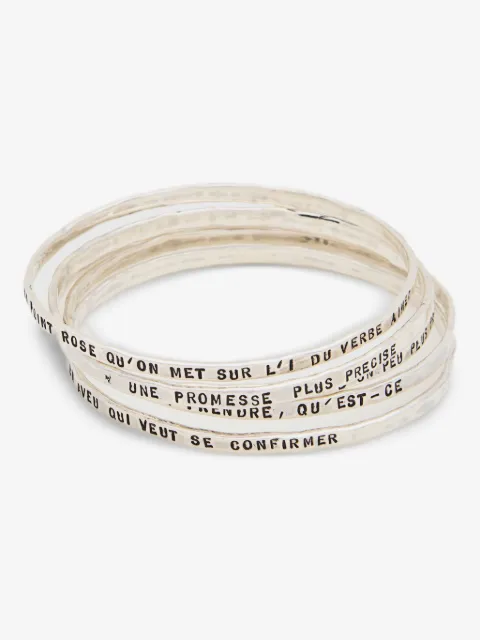 Thoraval silver inscription bangle bracelet