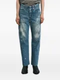 Tanaka paint-splatter five-pocket jeans - Blue