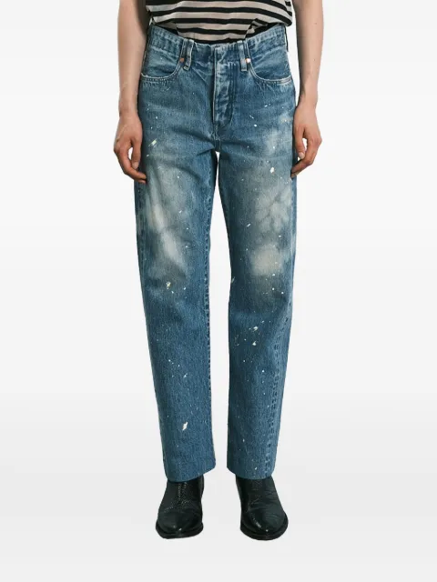 Tanaka paint-splatter five-pocket jeans