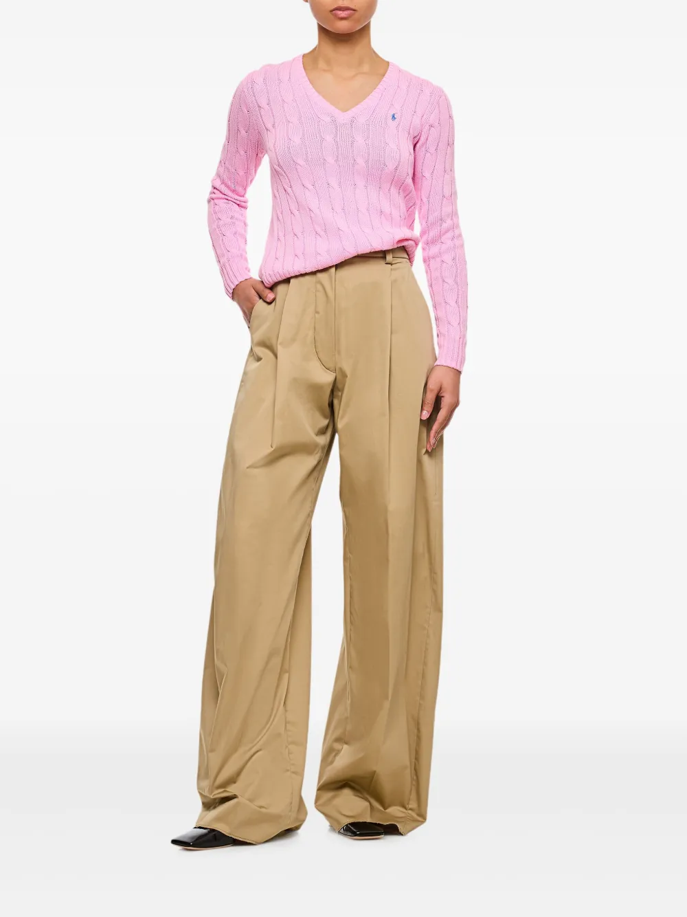 THELATEST pleated wide-leg trousers - Beige