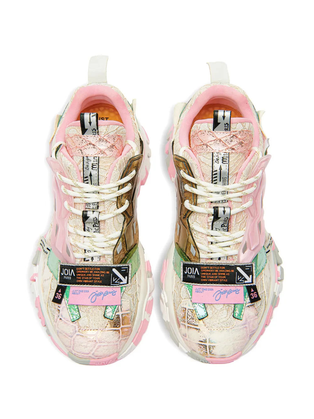 AMI Paris panelled sneakers Pink