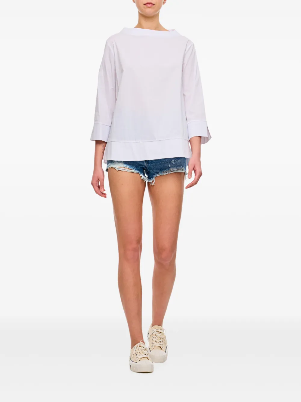 HIRA mock-neck blouse - Wit