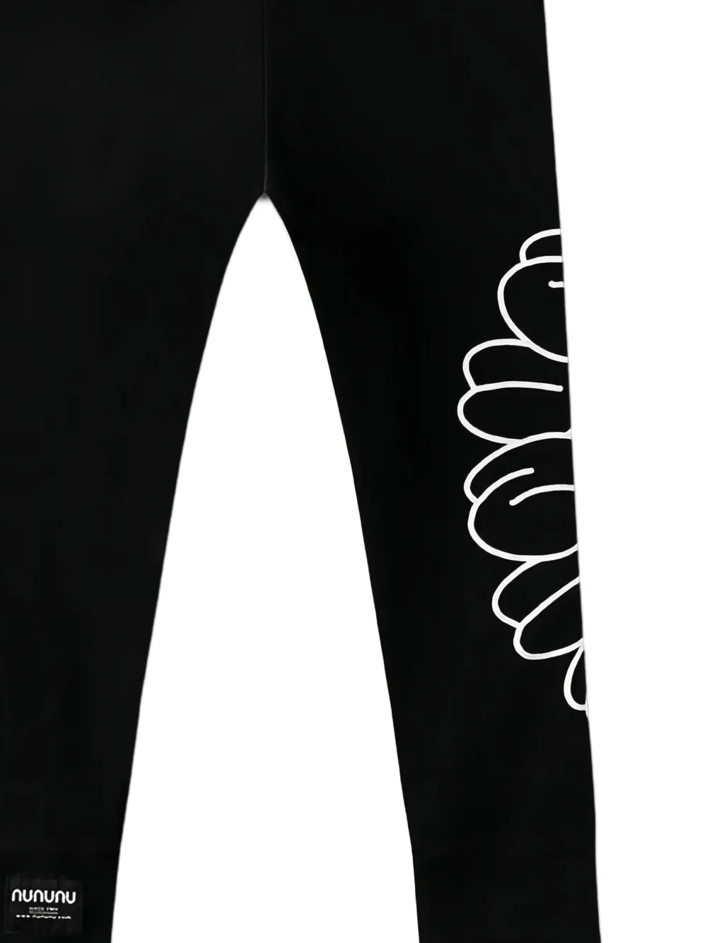 Nununu Elastische trainingsbroek met bloemen Zwart