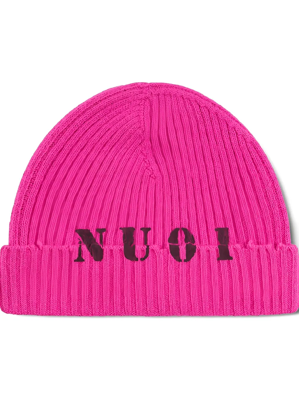 Nununu NU01 ribbed logo beanie hat - Roze