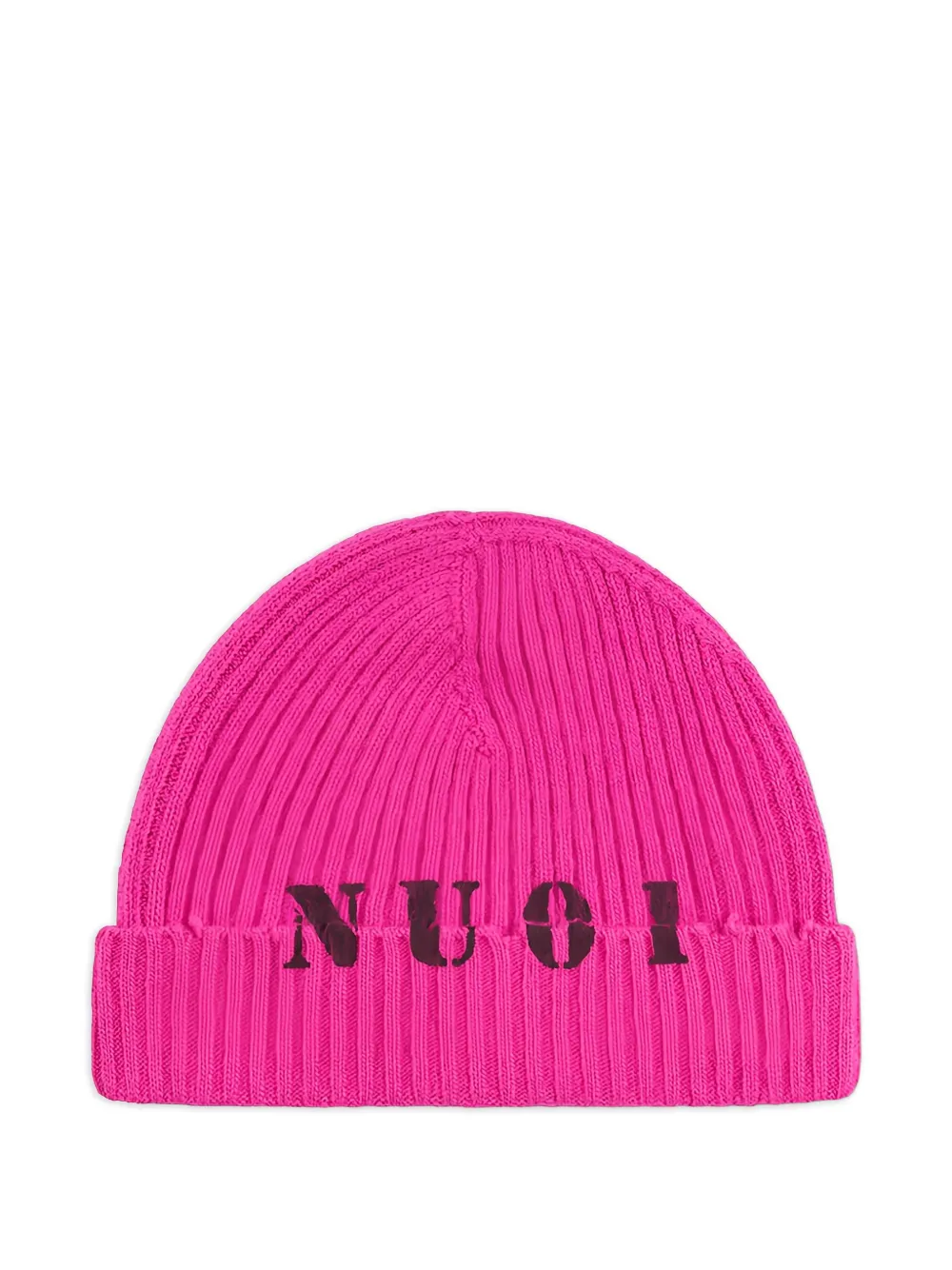 Nununu NU01 ribbed logo beanie hat | Pink | Image 1