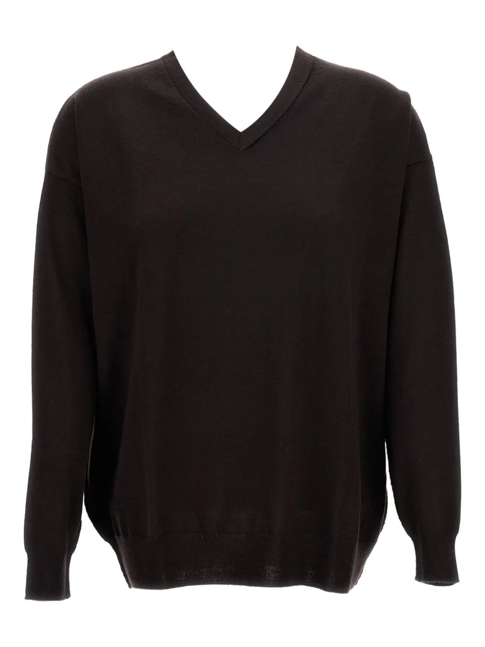 V-neck ribbed sweater