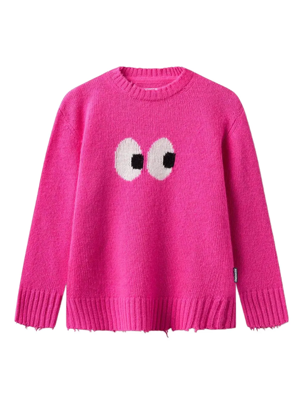 Nununu eye-graphic distressed sweater | Pink | Image 1
