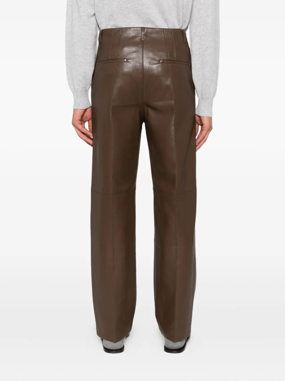 Nanushka Crease-seam Trousers In Brown