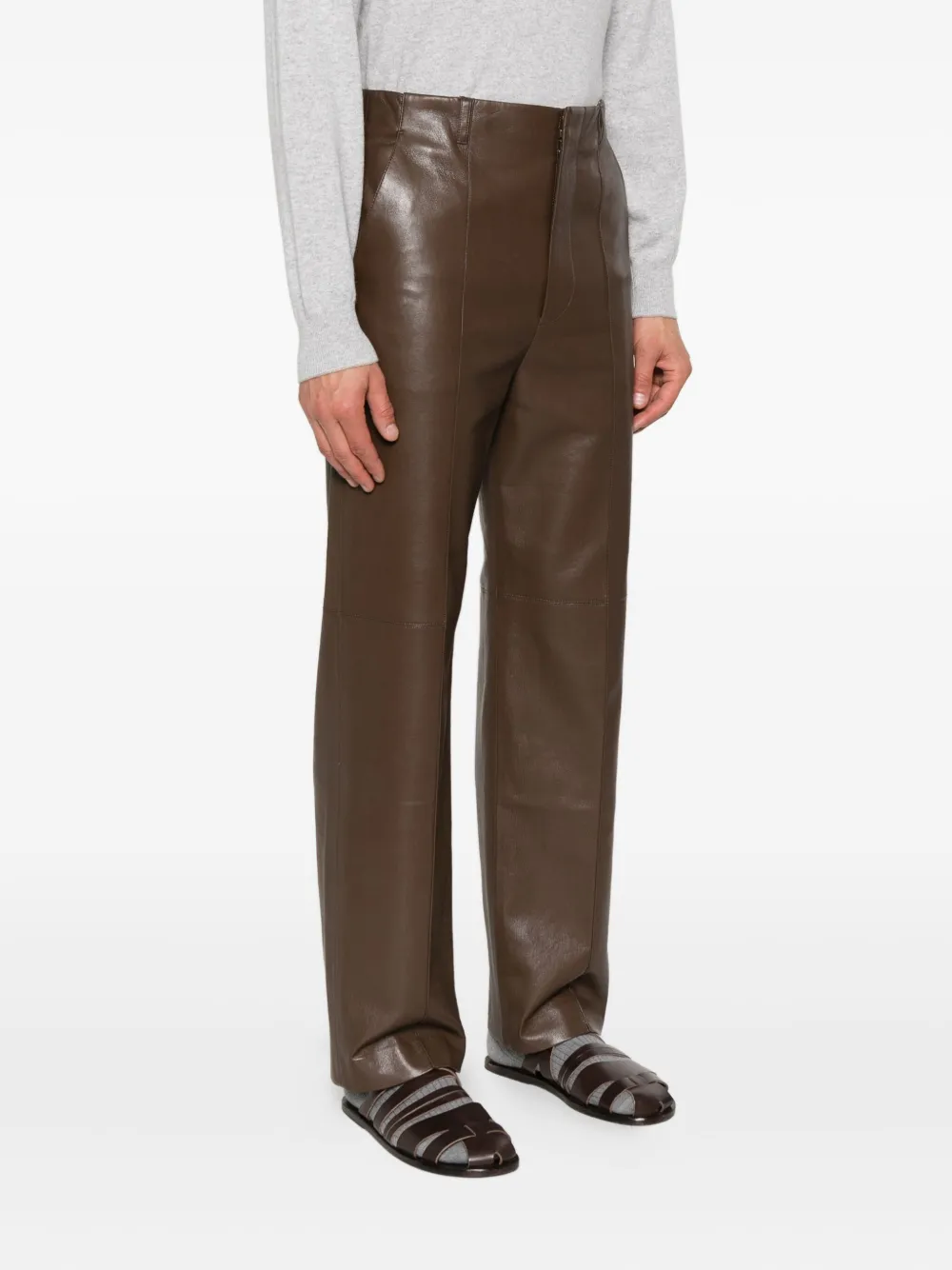Nanushka Crease-seam Trousers In Brown