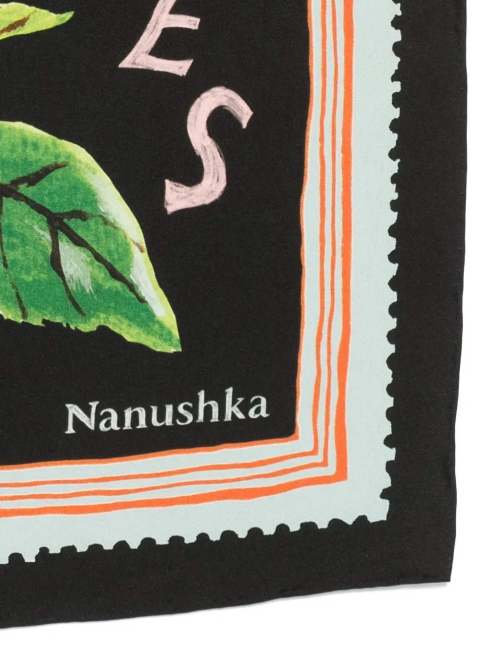 Nanushka Zijden sjaal Zwart
