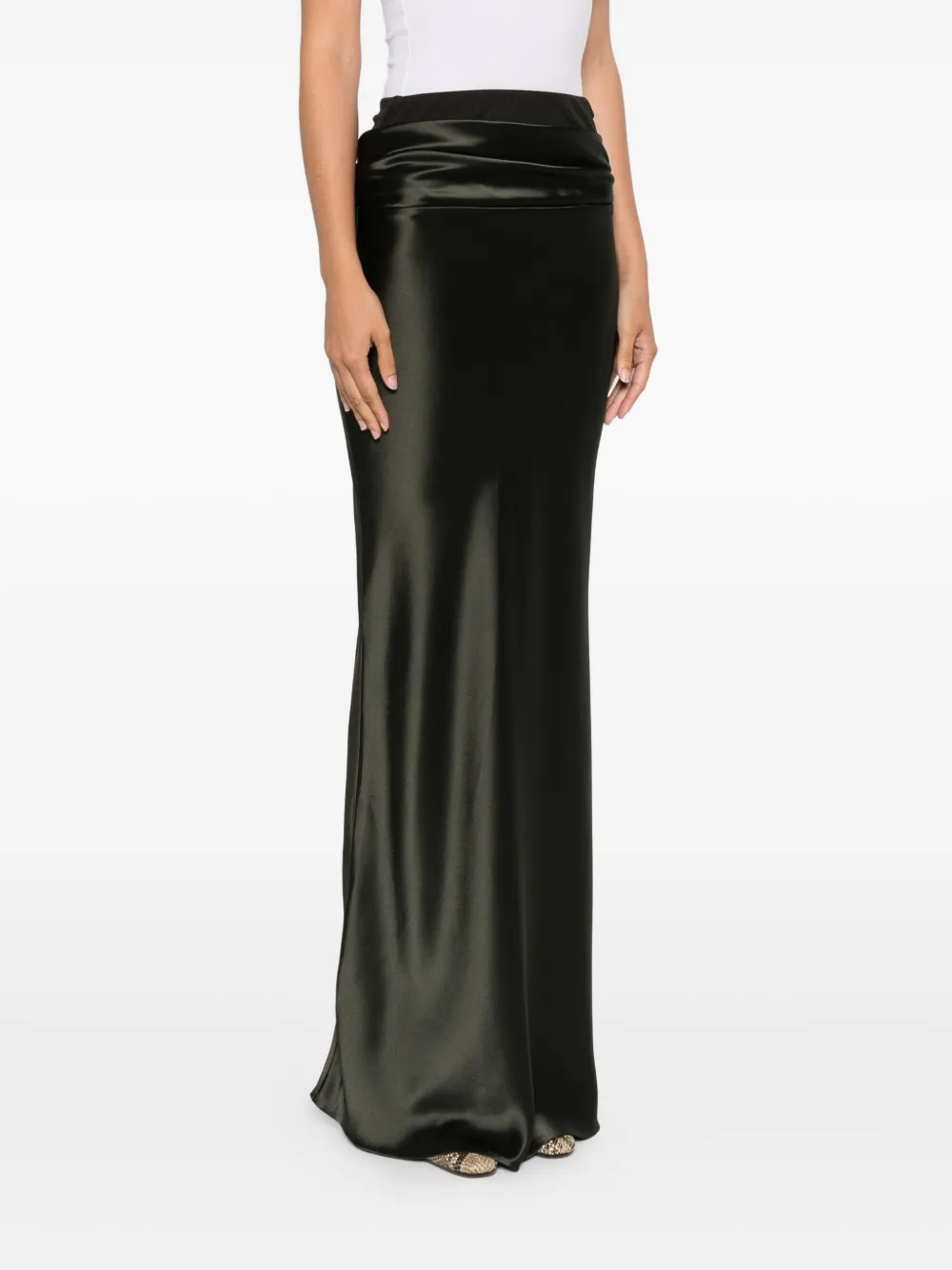 Nanushka Letto maxi-rok met gedrapeerd detail Groen