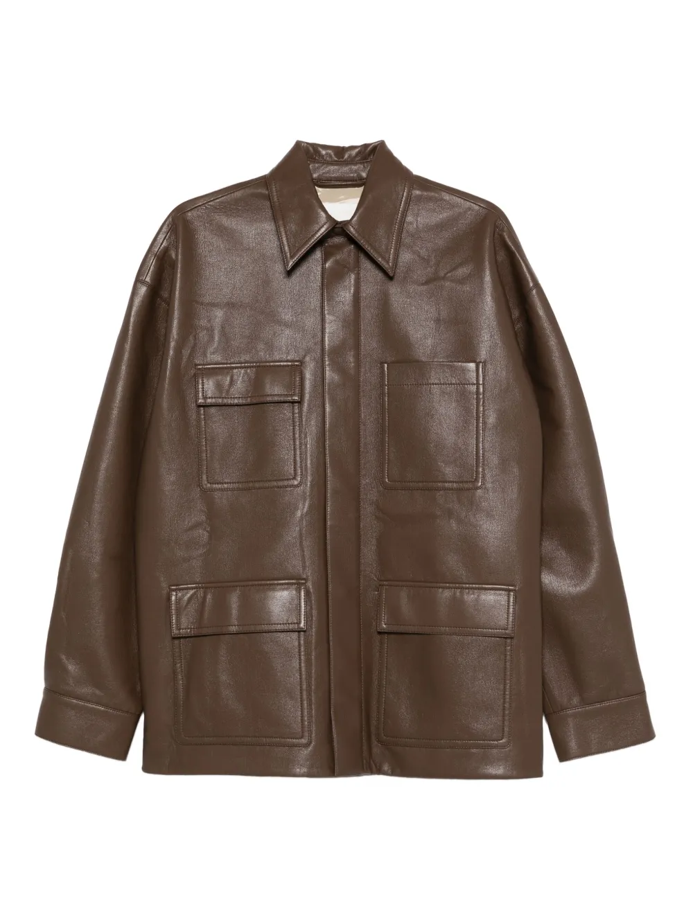 Nanushka flap-pocket overshirt | Brown | Image 1