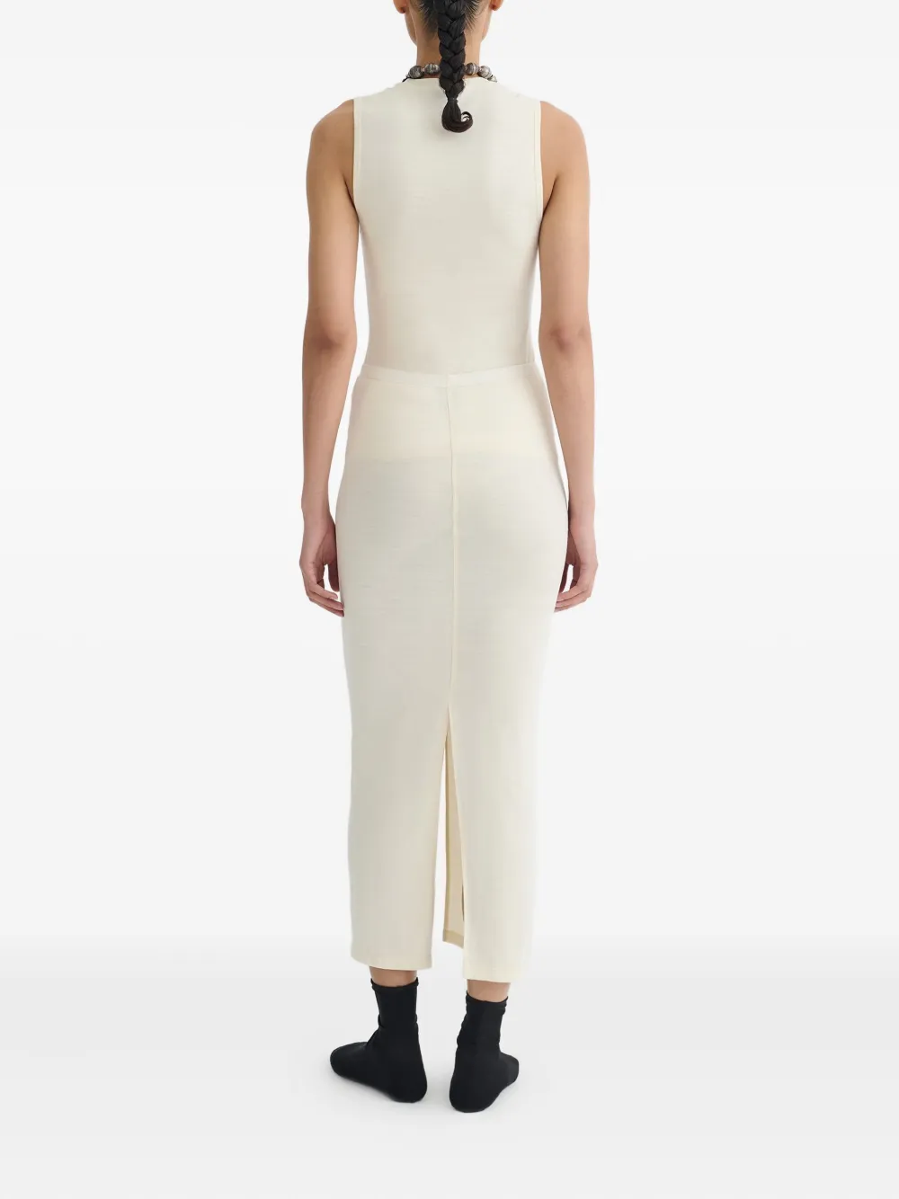 Nanushka Rafa Front-slit Midi Skirt In Neutral