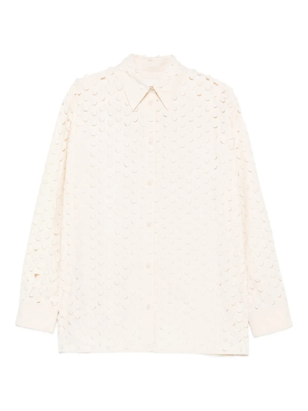 Nanushka cut-out collared shirt Beige