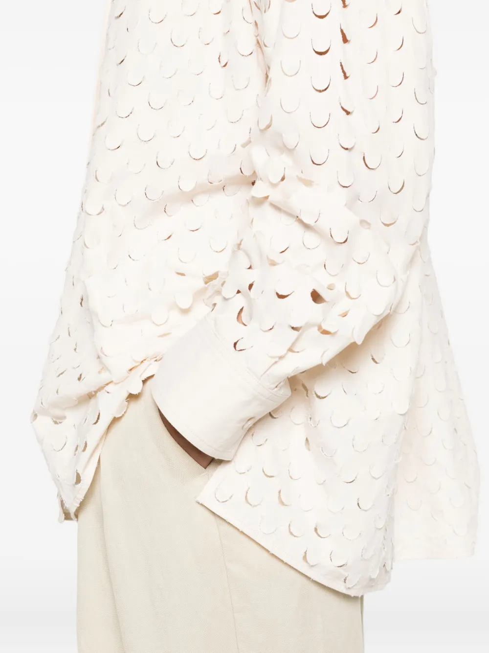 Nanushka cut-out collared shirt Beige
