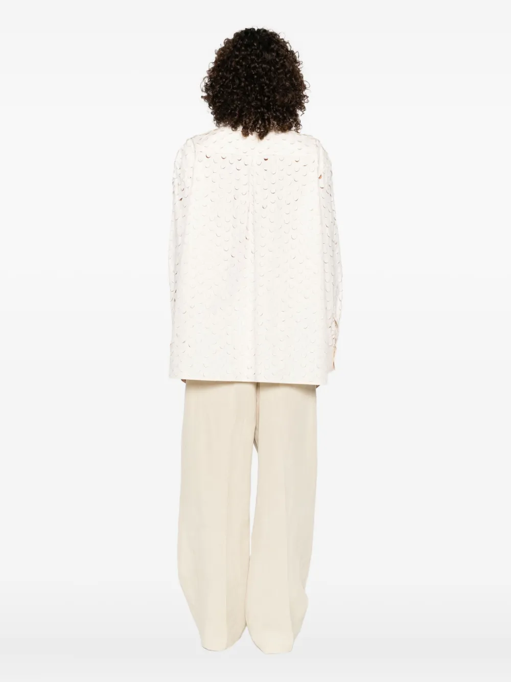 Nanushka cut-out collared shirt Beige