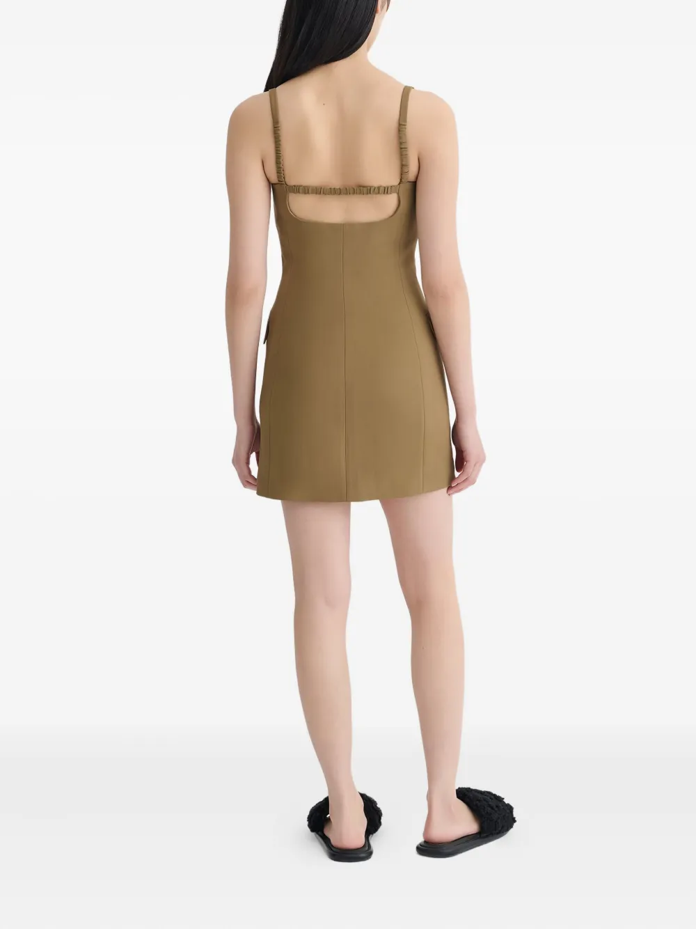 Nanushka Peitho Tailored Mini Dress In Brown