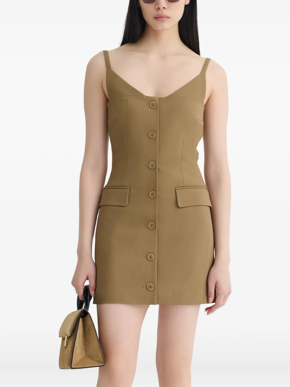 Nanushka Peitho Tailored Mini Dress In Brown