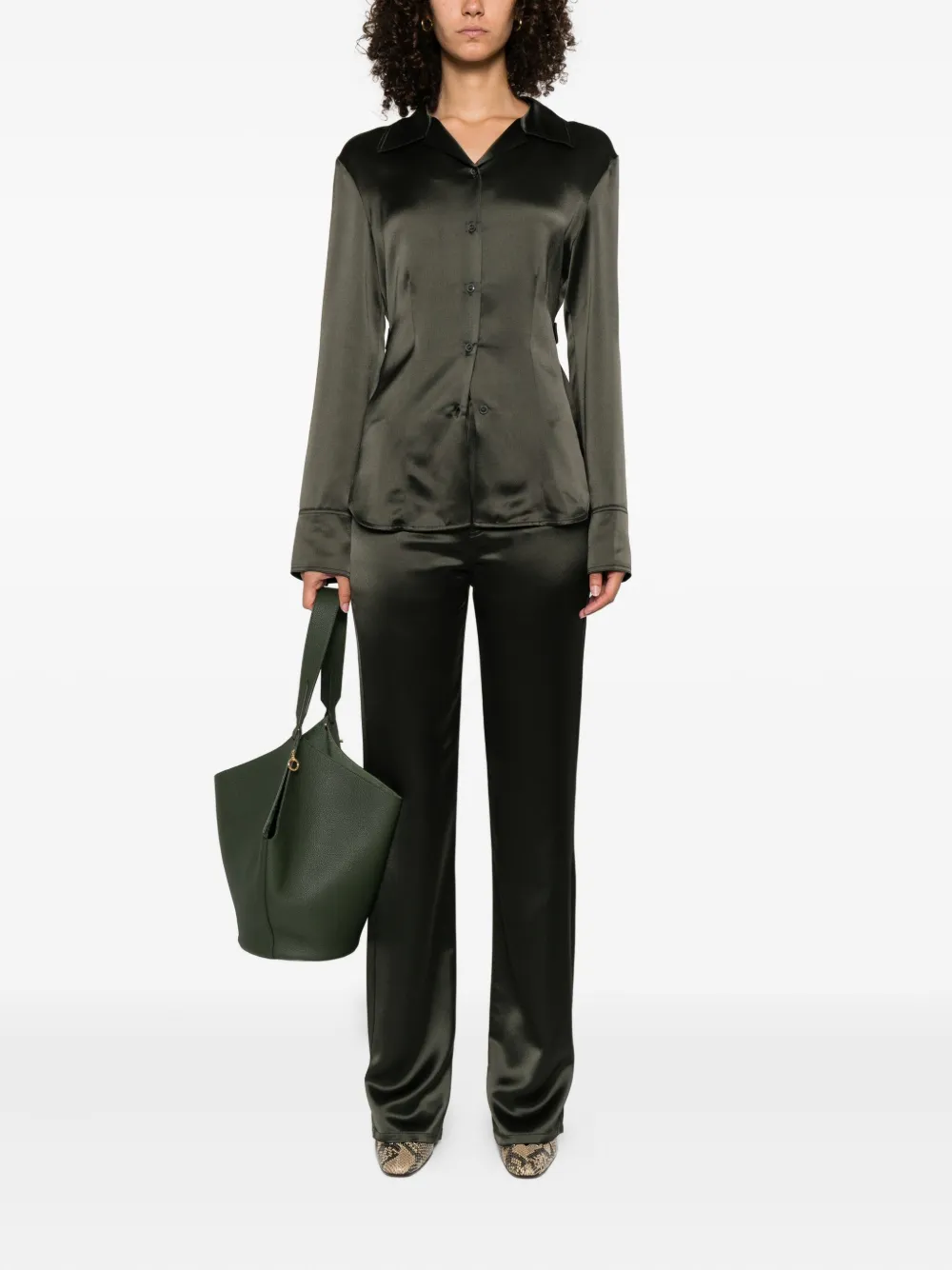 Nanushka Nathalie getailleerde blouse Groen
