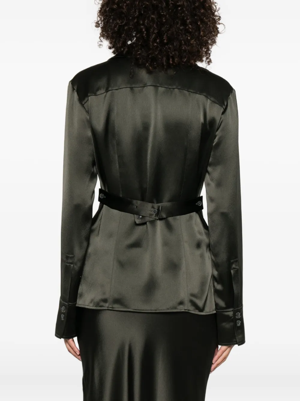 Nanushka Nathalie getailleerde blouse Groen