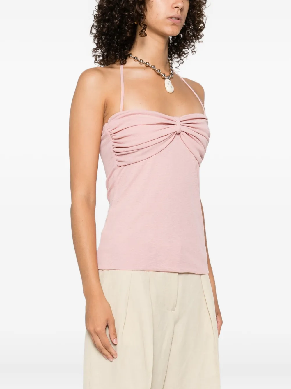 Nanushka Draped-detail Top In Pink