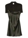 Nanushka satin-paneled mini dress - Green