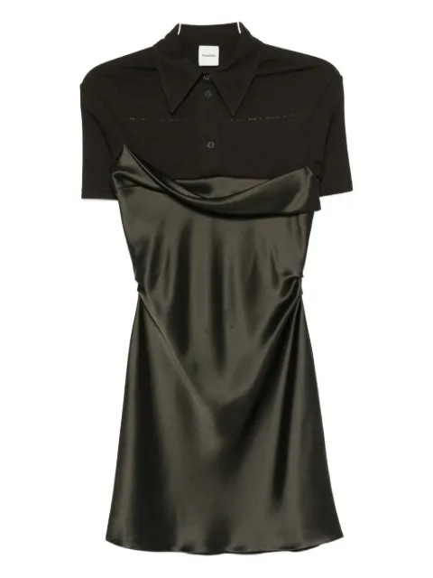 Nanushka satin-paneled mini dress