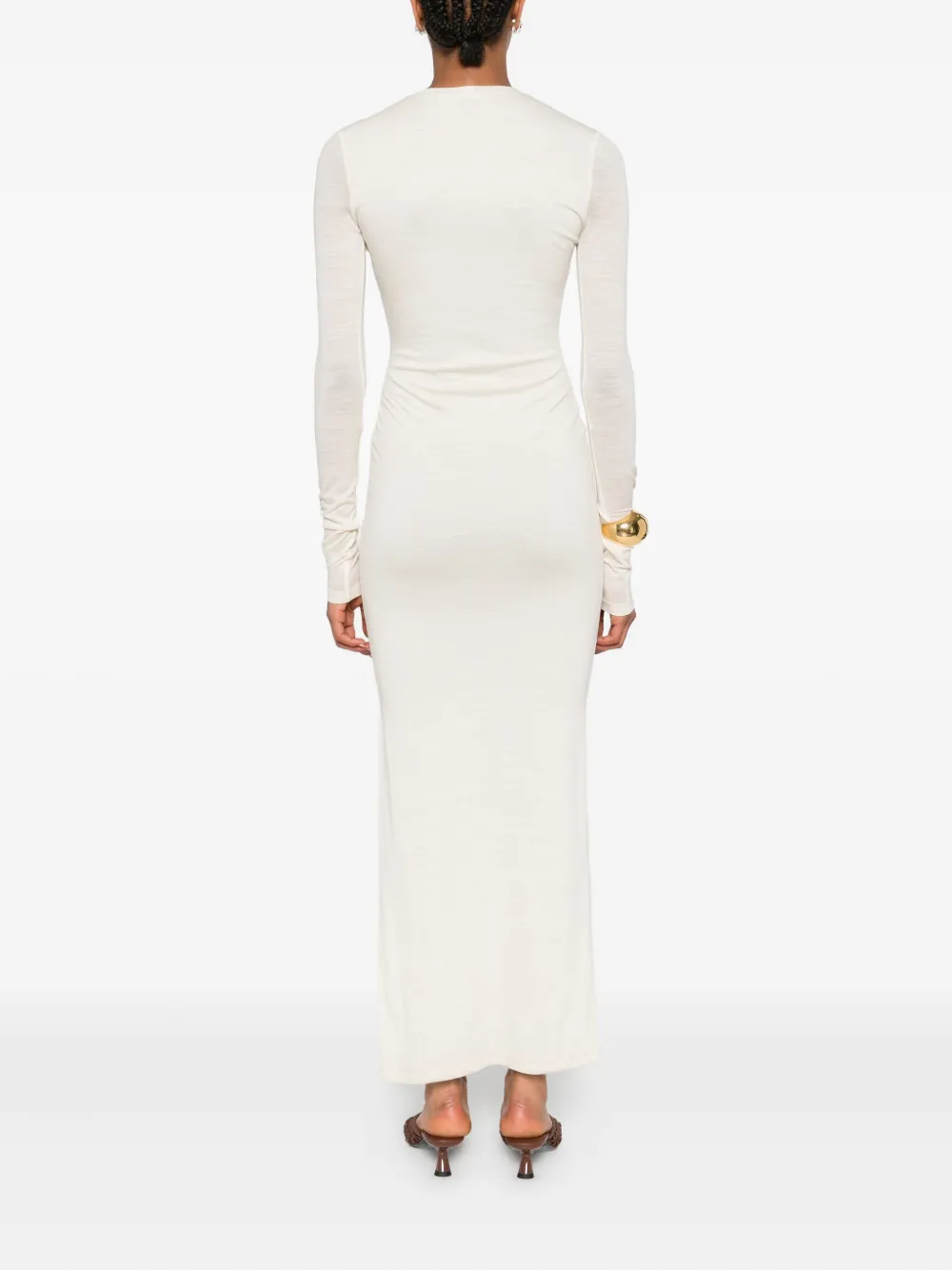 Nanushka Maxi-jurk met ronde hals Beige