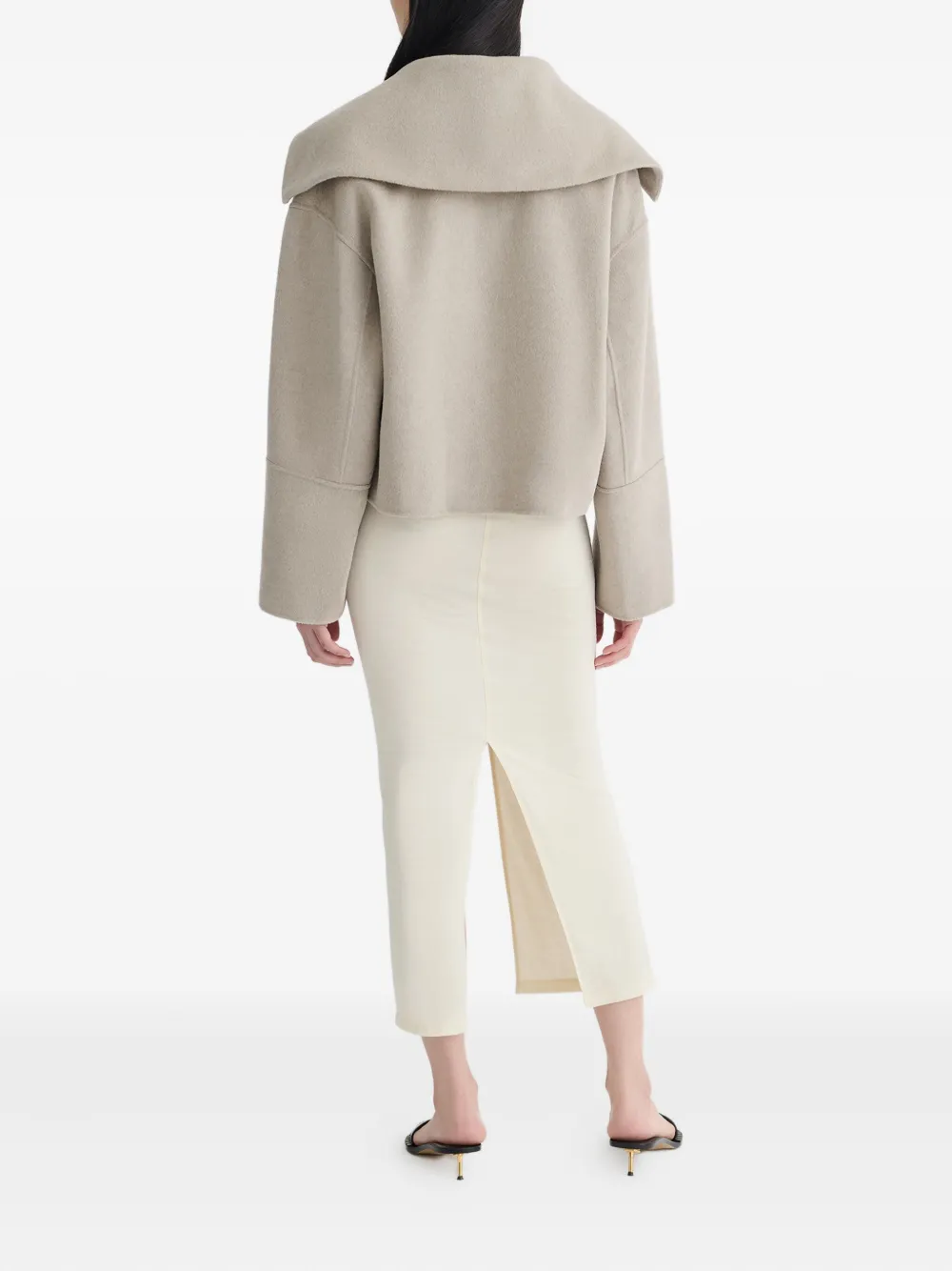 Nanushka Maxe Pilgrim-collar Sweater In Gray