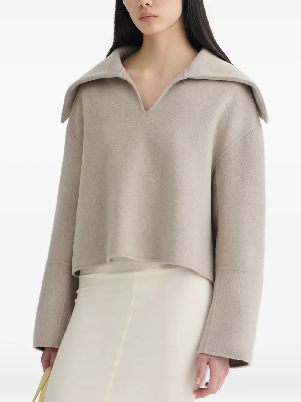 Nanushka Maxe Pilgrim-collar Sweater In Gray