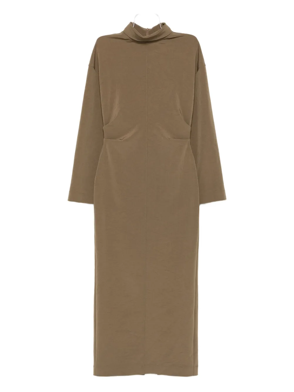 Nanushka Jamson gedrapeerde midi-jurk met col Groen