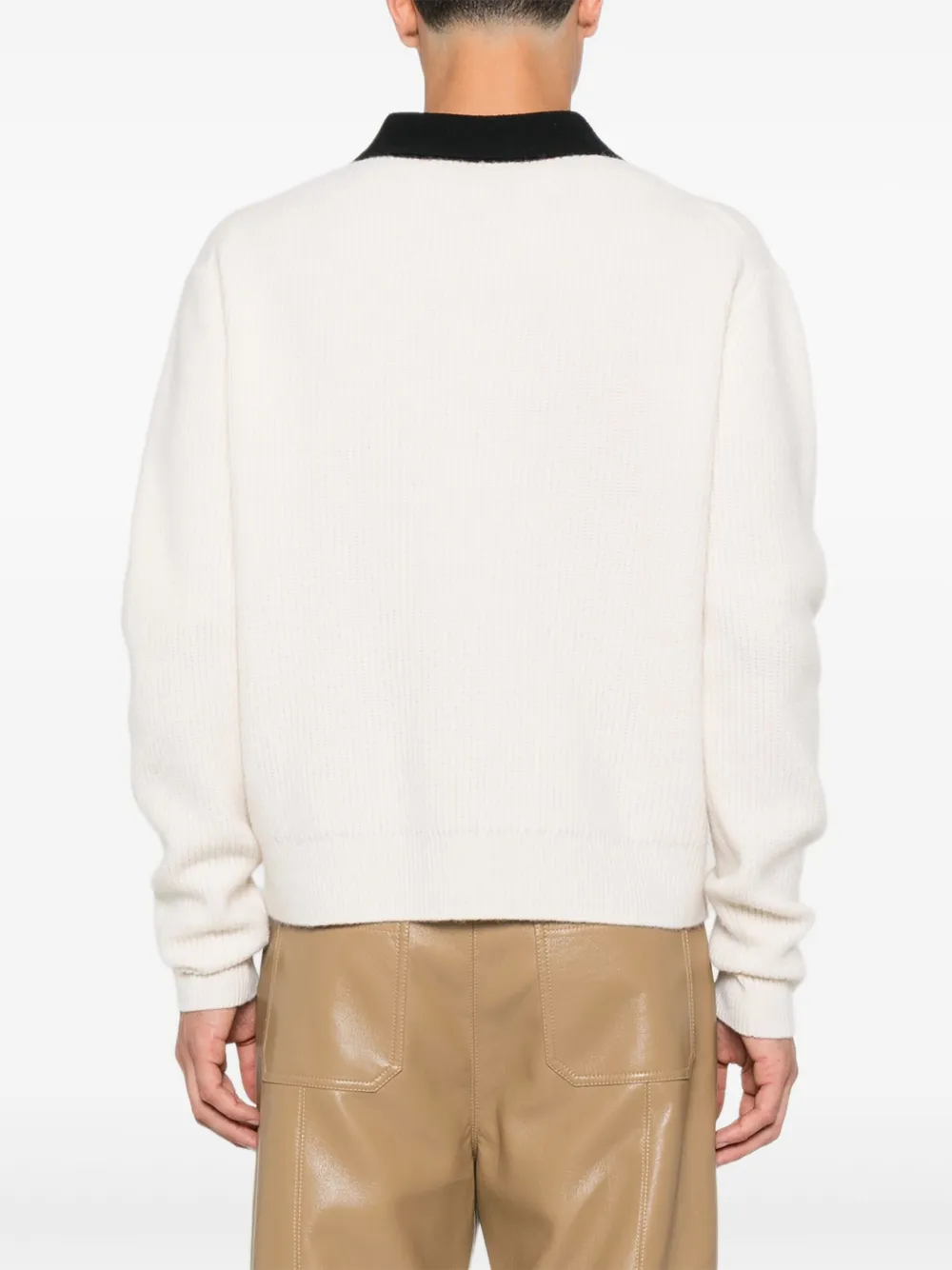 Nanushka Ribbed Polo-neck Sweater In White