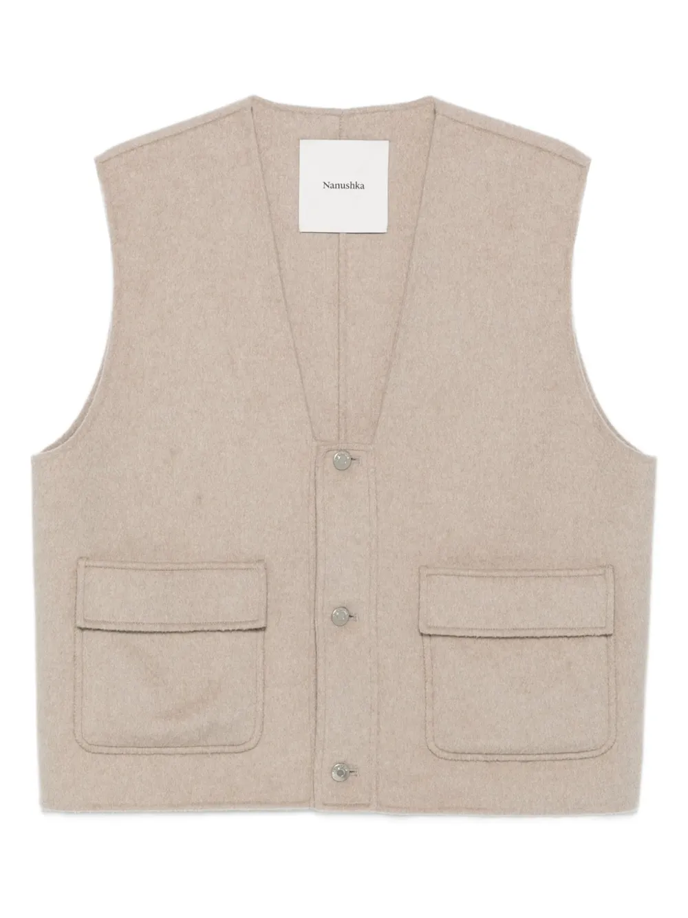 Nanushka flap-pockets cropped gilet | Neutrals | Image 1