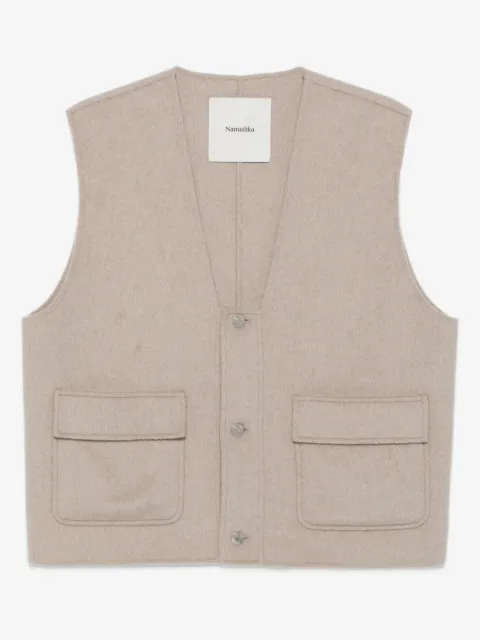 Nanushka flap-pockets cropped gilet 