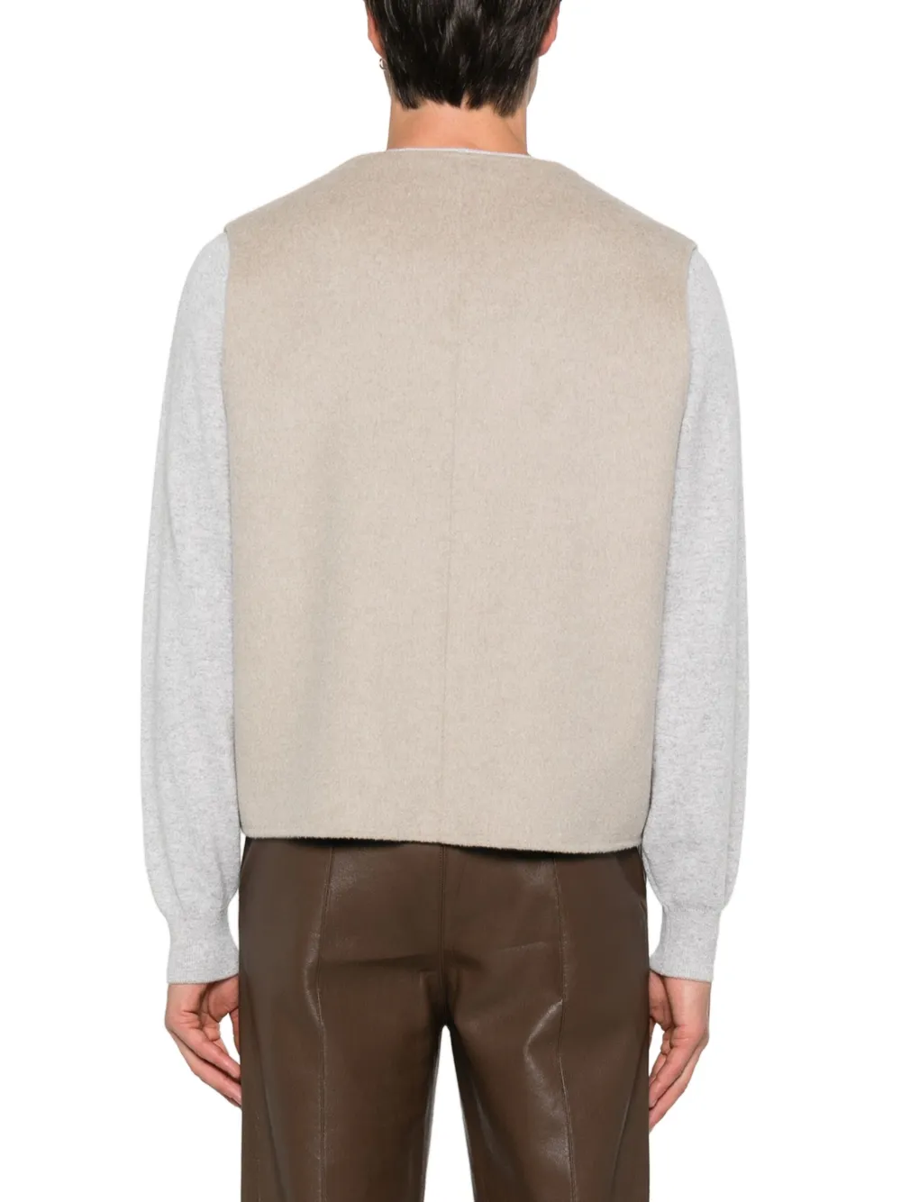 Nanushka Flap-pockets Cropped Gilet In Neutral