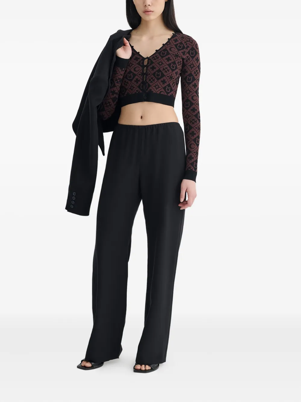 Nanushka Dovie vest met lange mouwen Zwart