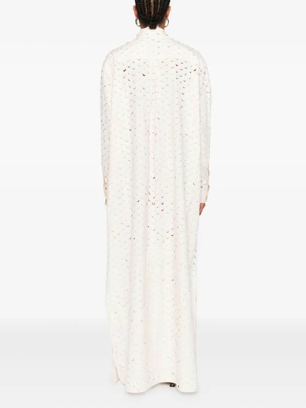 Nanushka Geperforeerde jurk met knopen Beige