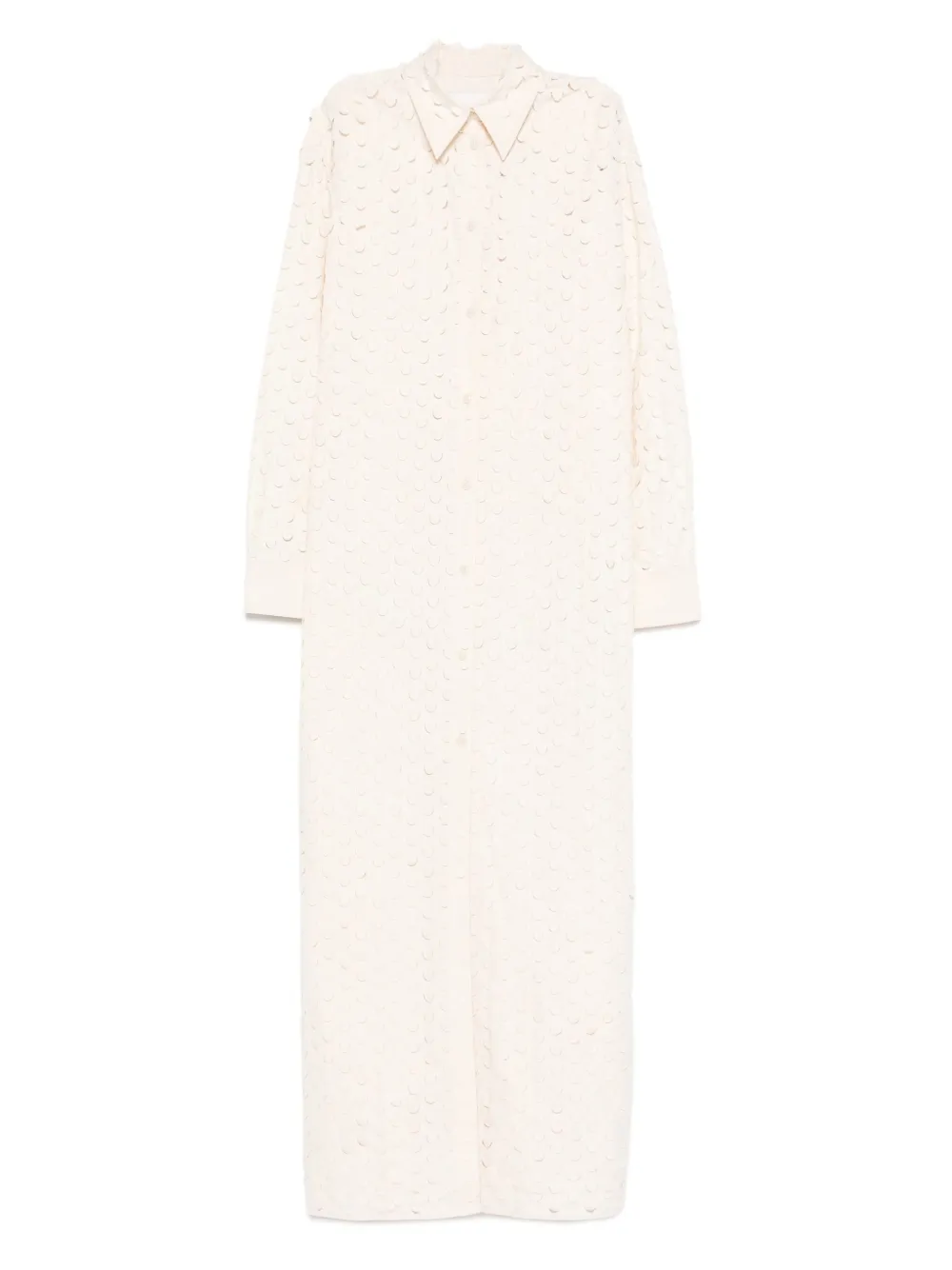 Nanushka Geperforeerde jurk met knopen Beige