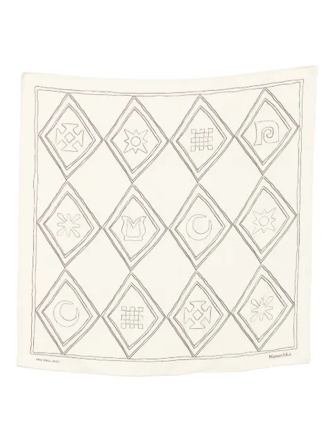 Nanushka argyle-pattern silk scarf