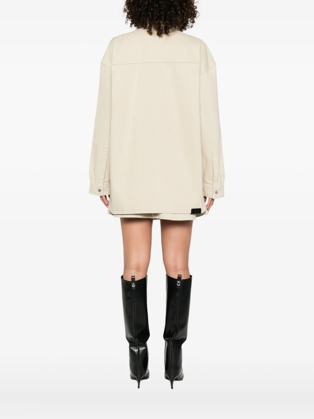 Nanushka Shirtjack met klepzak Beige