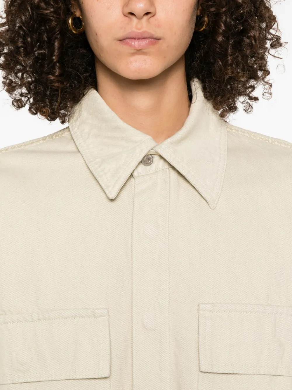 Nanushka Shirtjack met klepzak Beige