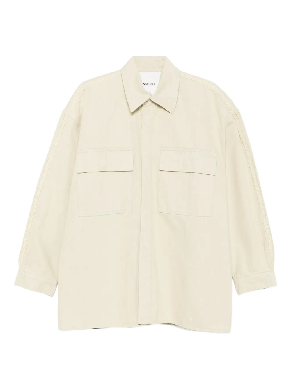 Nanushka Shirtjack met klepzak Beige