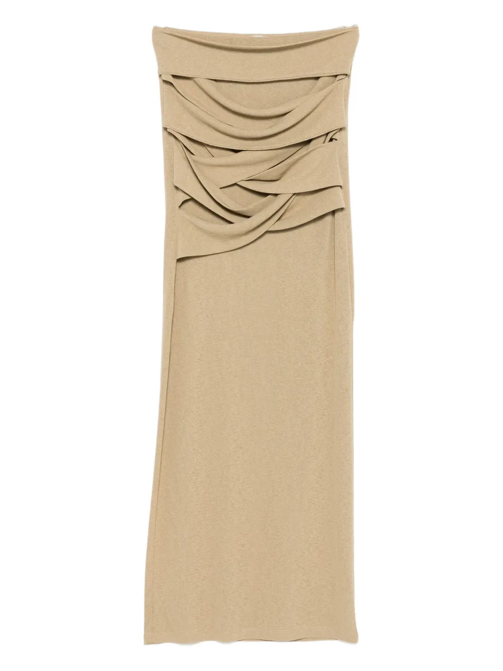 Nanushka Draped-panel Maxi Skirt In Brown