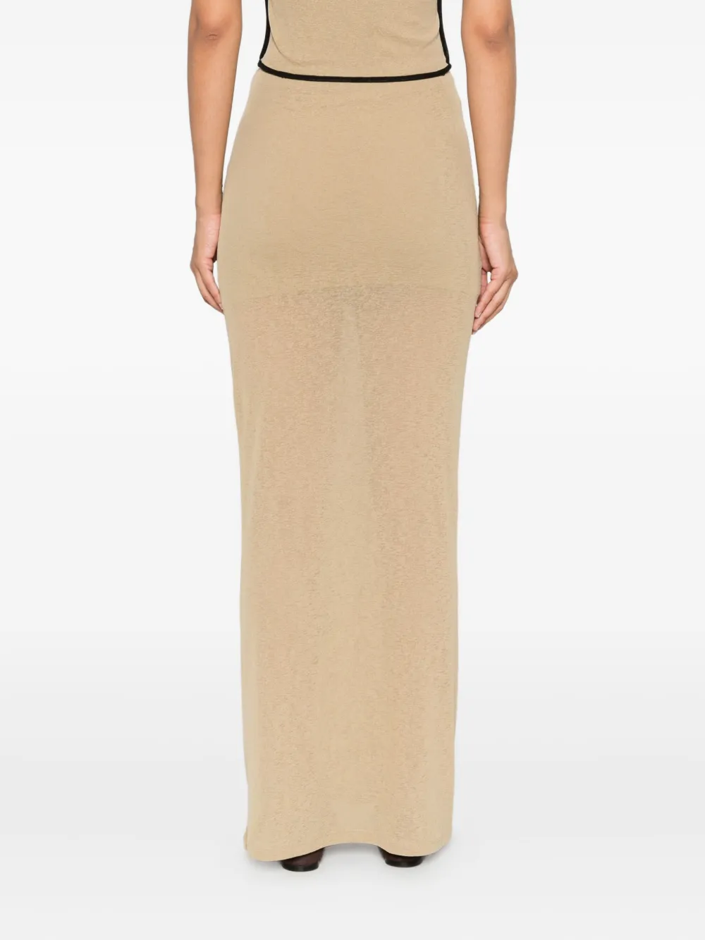 Nanushka Draped-panel Maxi Skirt In Brown