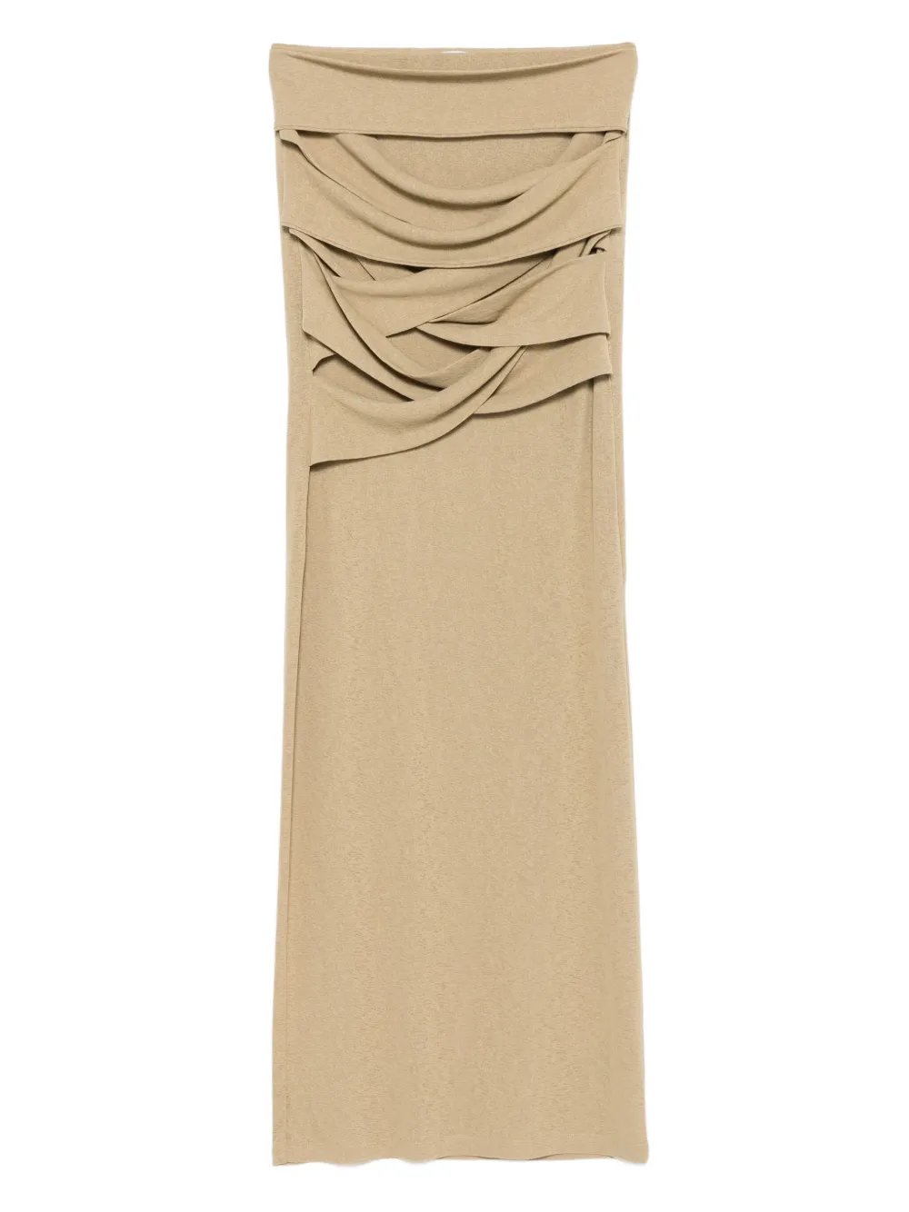 Nanushka draped-panel maxi skirt Beige