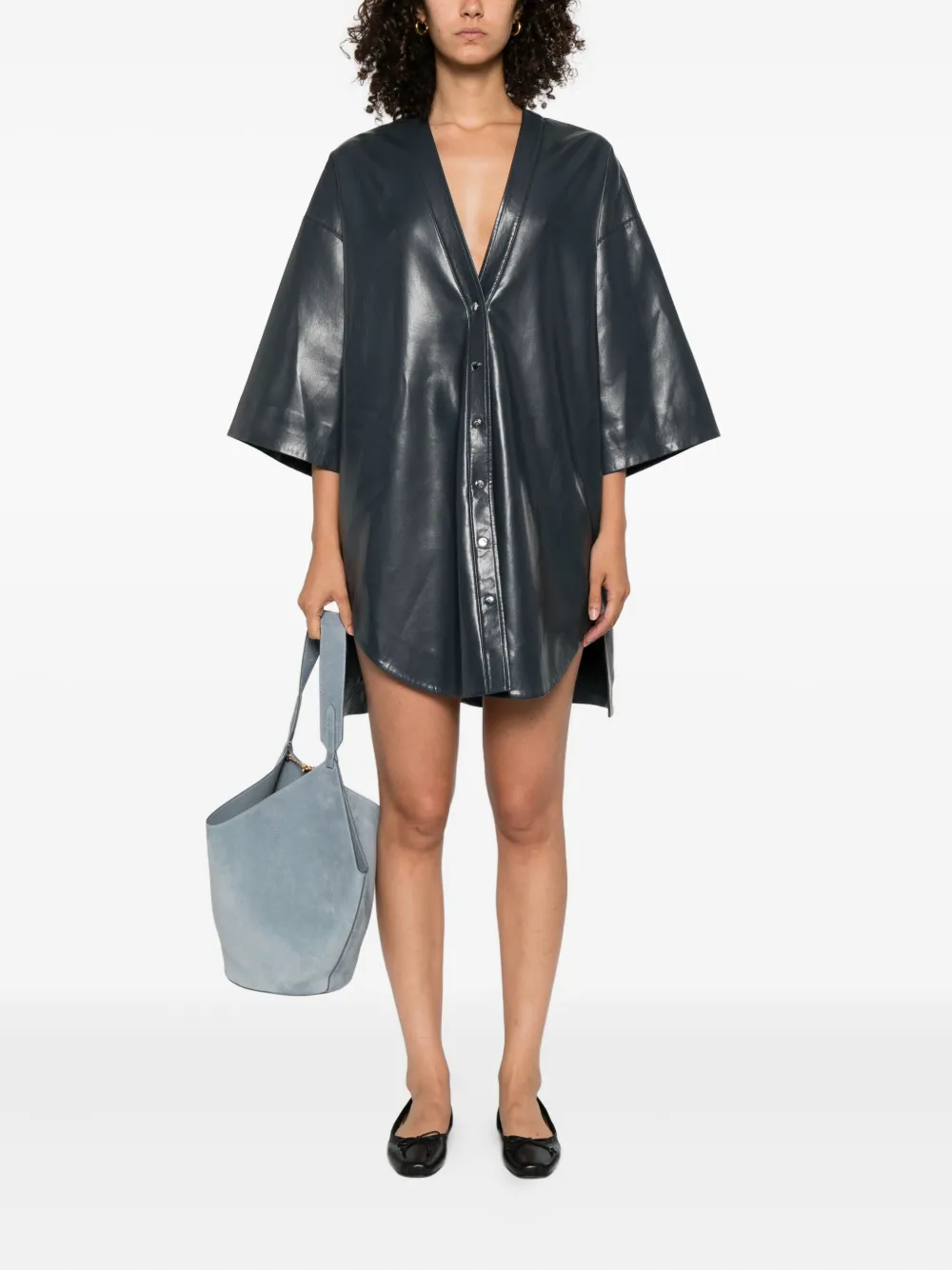 Nanushka Mini-jurk met knopen Blauw