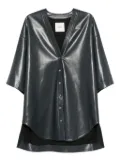 Nanushka button-front shirt mini dress - Blue