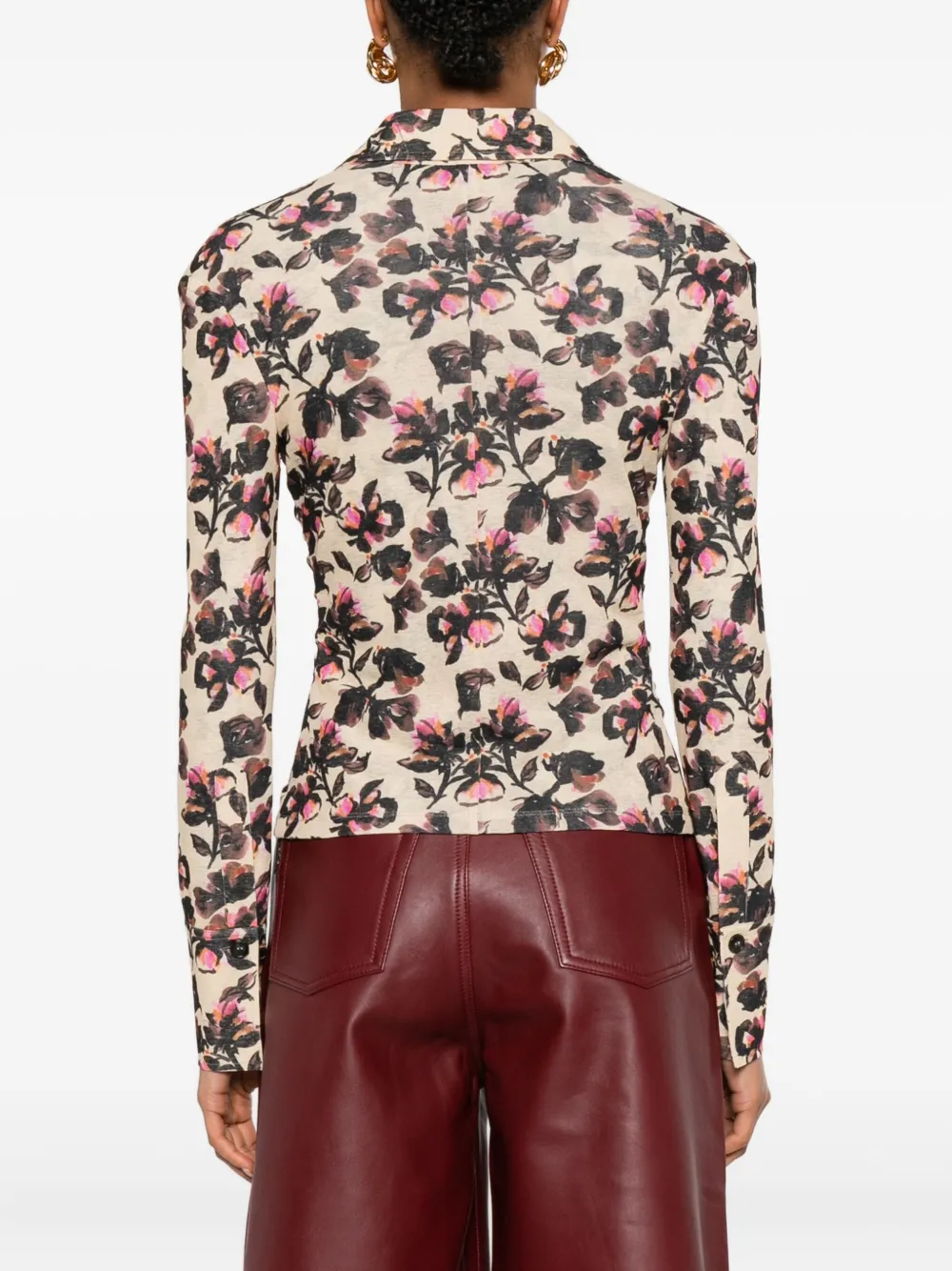 Nanushka Blouse met bloemenprint Beige