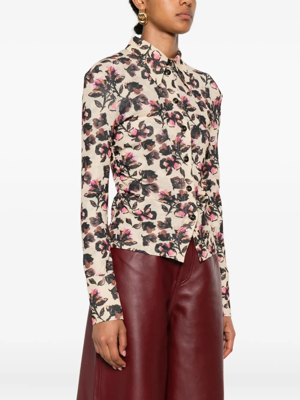 Nanushka Blouse met bloemenprint Beige